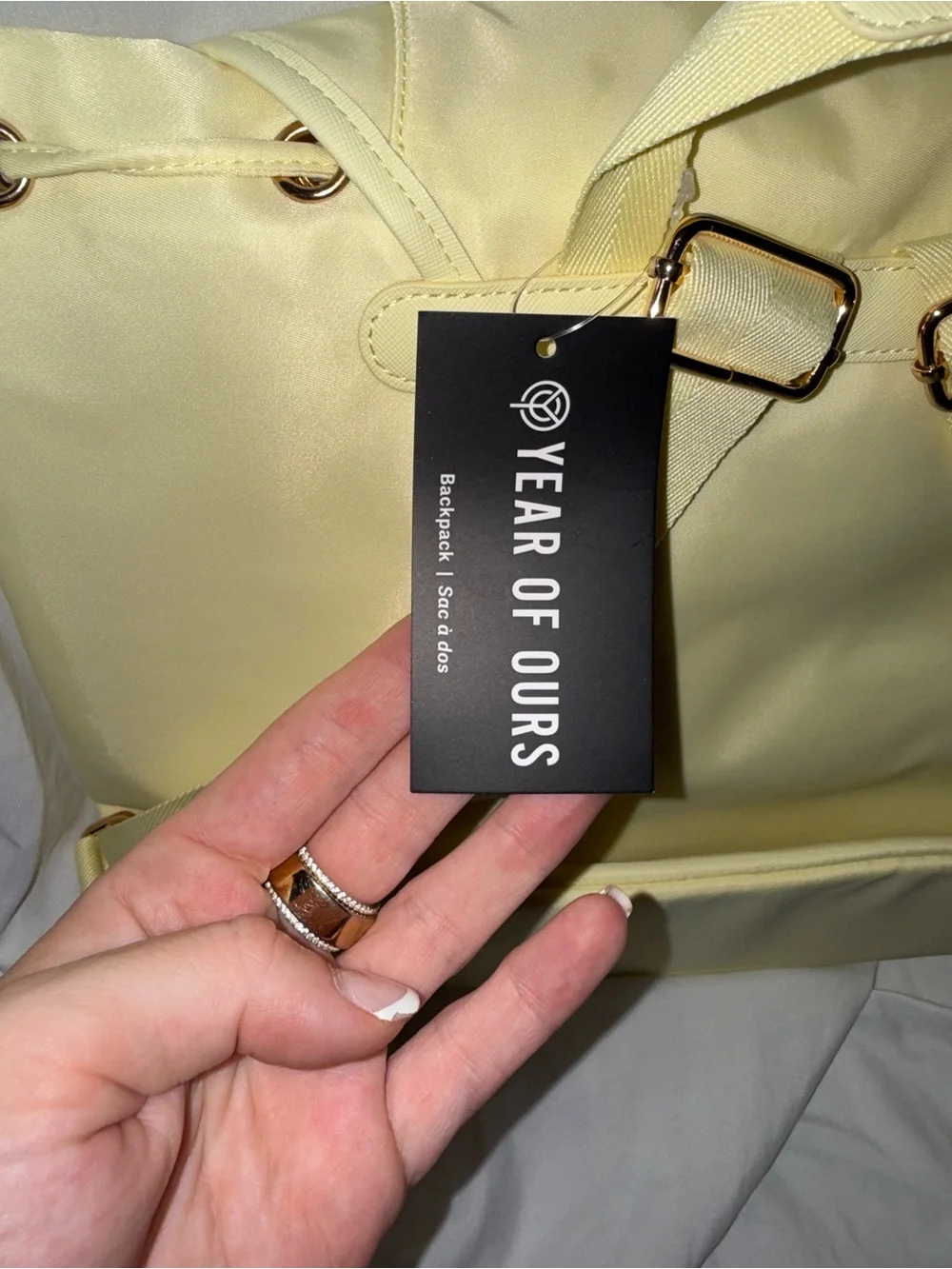 Year of Ours x FabFitFun Backpack | Womens Butter Yellow Backpack NWT